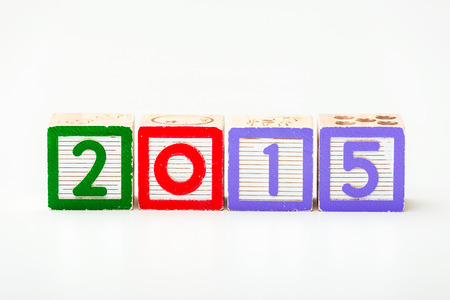 Wooden block for year 2015