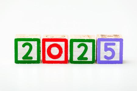 Wooden block for year 2025