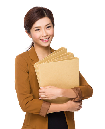 Asian Business woman hold with folderの写真素材