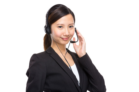 Female call centre operatorの写真素材