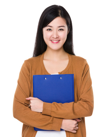 Woman hold with clipboardの写真素材