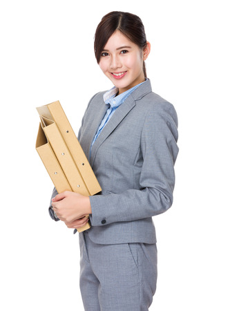 Asian businesswoman hold with folderの写真素材