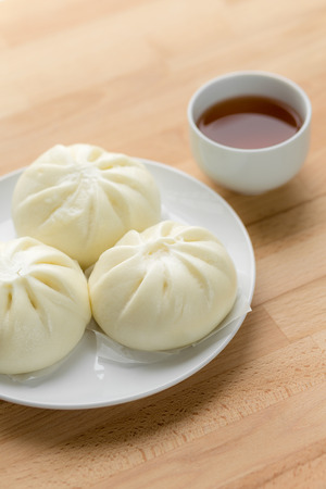 Chinese tea and breadの写真素材