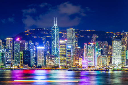 Hong Kong famous night viewの写真素材
