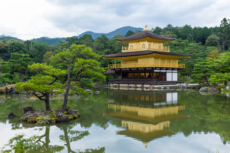 Temple of the golden pavillion (Kinkakuji) in Kyoto, Japanのeditorial素材