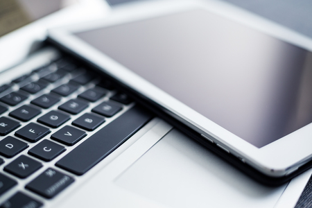 Notebook computer and digital tabletの写真素材