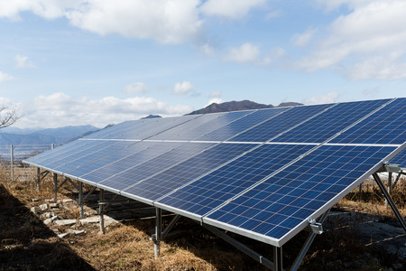 Solar Panel station with blue sky