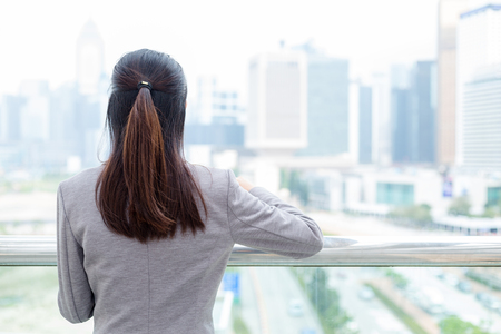 Back view of businesswomanの写真素材