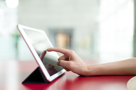 Woman use of digital tablet pcの写真素材