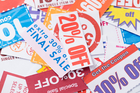 Group of discount couponの写真素材