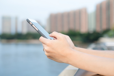 Woman use of cellphoneの写真素材