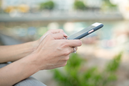 Woman using smartphoneの写真素材