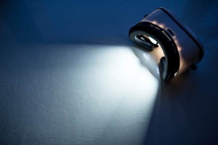 Virtual reality device light up insideの写真素材