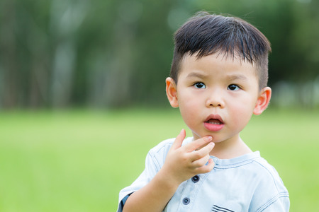 Little kid at outdoorの写真素材