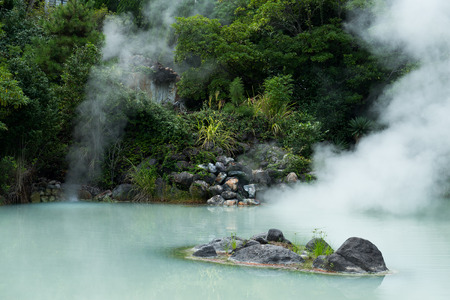 Hot springs in Beppuの写真素材