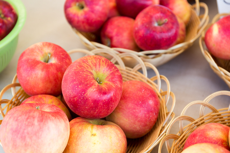 Apple in basketの写真素材