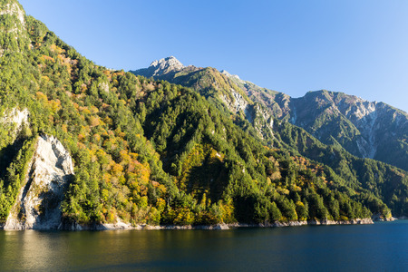 Water lake in Kurobe Damの写真素材