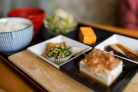 Japanese appetizer in restaurantの写真素材