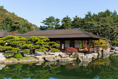 Traditional Japanese Ritsurin Gardenのeditorial素材