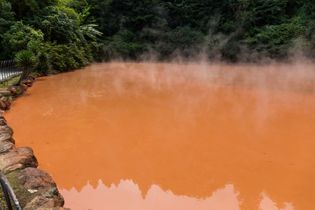 Blood pond hell in Beppu of Japanの写真素材