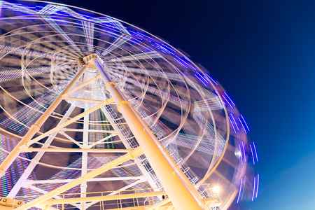 Ferris wheel at nightの写真素材