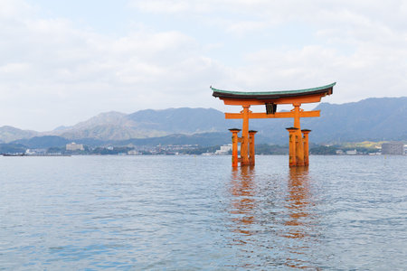 Floating Torii gate of Itsukushima Shrineのeditorial素材