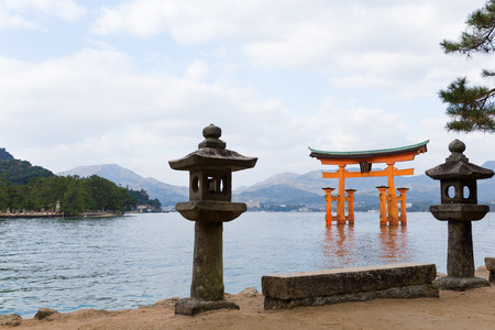 Torii of Itsukushima Shrineの写真素材