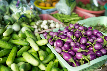 Fresh vegetable in wet marketの写真素材