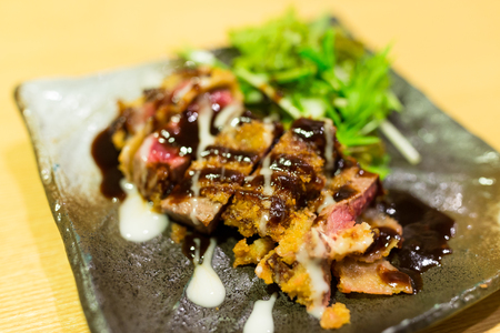 Grilled meat on plateの写真素材