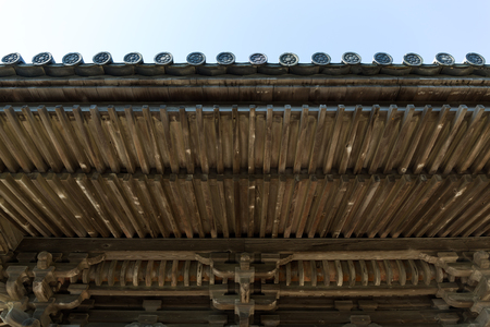 Japanese temple roof tileの写真素材