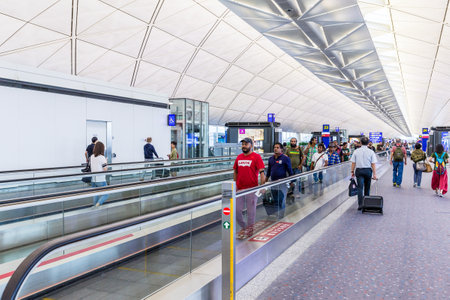 Hong Kong international airport, Hong Kong, September 2016 -: Passenger in Hong Kong international airportのeditorial素材
