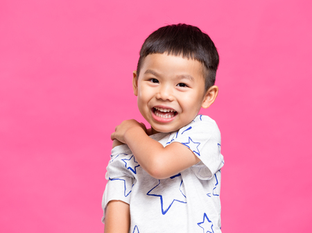 Asian little boy smileの写真素材