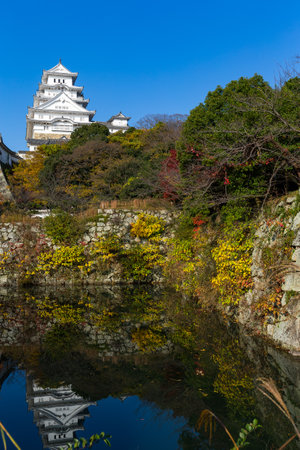 Himeji castle with blue skyのeditorial素材