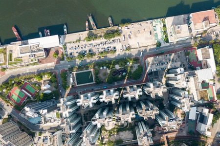 Aerial view of Hong Kong cityscapeの写真素材