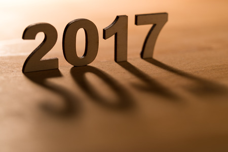 Wooden 2017 yearの写真素材