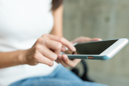 Using mobile phoneの写真素材