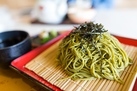 Green tea sobaの写真素材