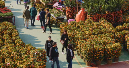 Tsuen Wan, Hong Kong, 13 February 2018:- Lunar new year fair in Hong Kongのeditorial素材