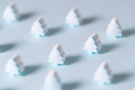 Christmas tree candy on blue backgroundの写真素材