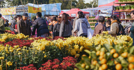 Tsuen Wan, Hong Kong, 13 February 2018:- Lunar new year fair in Hong Kongのeditorial素材