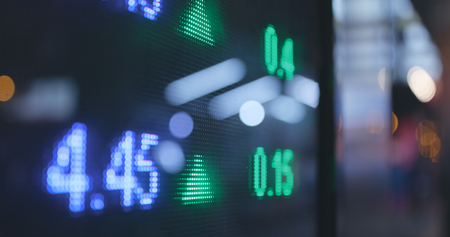 Stock market display in the city の写真素材