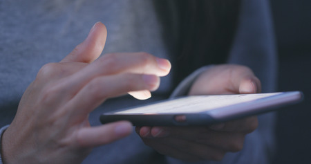 Close up of woman use of smart phone の写真素材