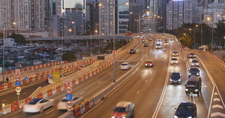 Causeway Bay, Hong Kong, 14 January 2018:- Hong Kong city traffic 