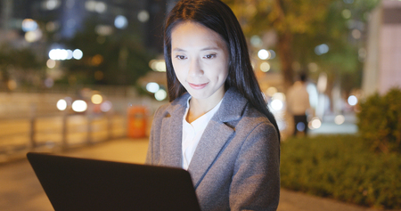 Business woman work on laptop computer の写真素材