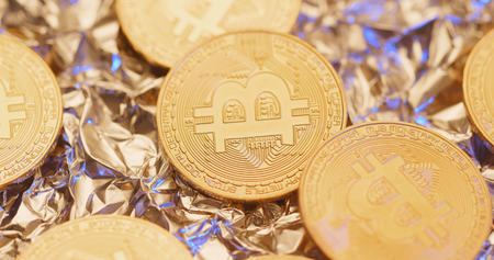 Stack of bitcoinの写真素材