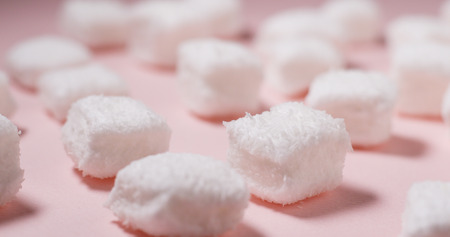 Candy Marshmallow on pink background の写真素材