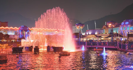 Ocean Park, Hong Kong 09 December 2017:- Light showing in Ocean park at night のeditorial素材