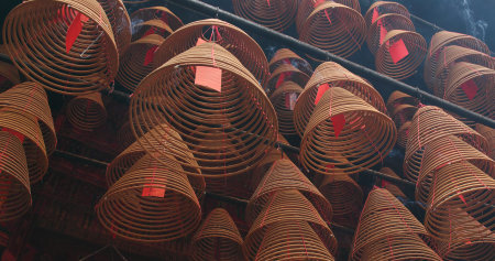 Tai Po, Hong Kong, 12 April 2018:- Hong Kong man mo temple のeditorial素材