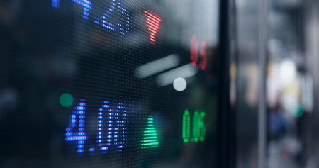 Stock market display in the city