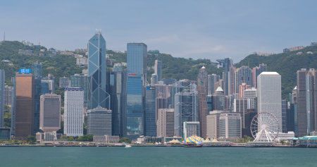 Victoria Harbor, Hong Kong, 31 May 2018:- Hong Kong city skylineのeditorial素材
